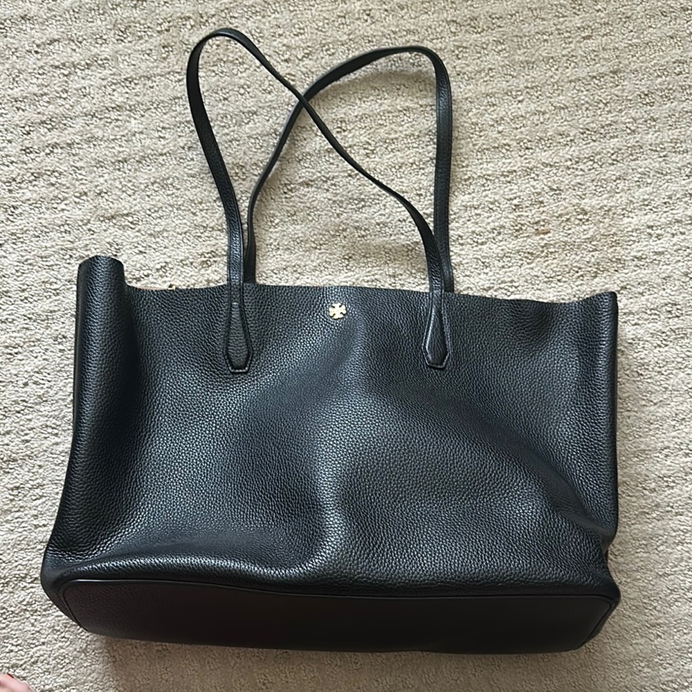 Black Leather Tote Bag